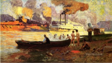 オハイオ州トーマス・ポロック・アンシュッツ号の蒸気船 Oil Paintings